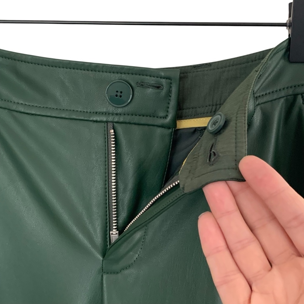 Anthro Green Vegan Wide Leg Culotte Pants (Boho Coquette Indie Retro 60’s 70’s) - Picture 6 of 9